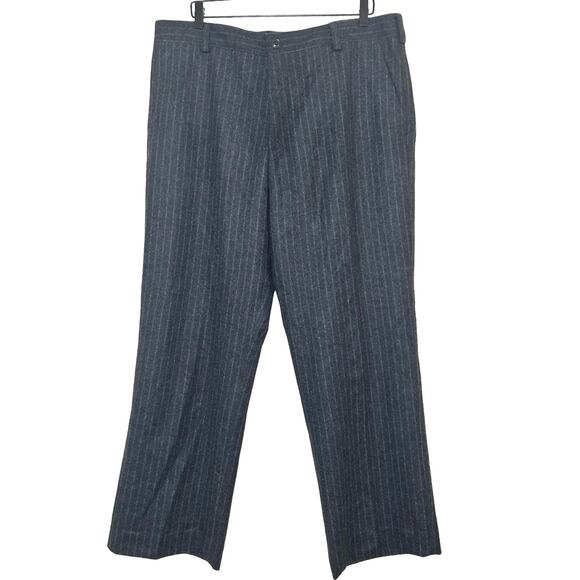 J Crew Men’s Wool Blend Pinstripe Trousers Dark Gray Size 38X30 - Picture 1 of 8